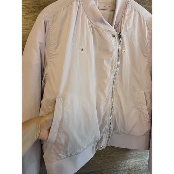 BLANK NYC Women's Nylon Bomber Jacket Large Lavender $148 Excellent Comfy - Picture 5 of 9